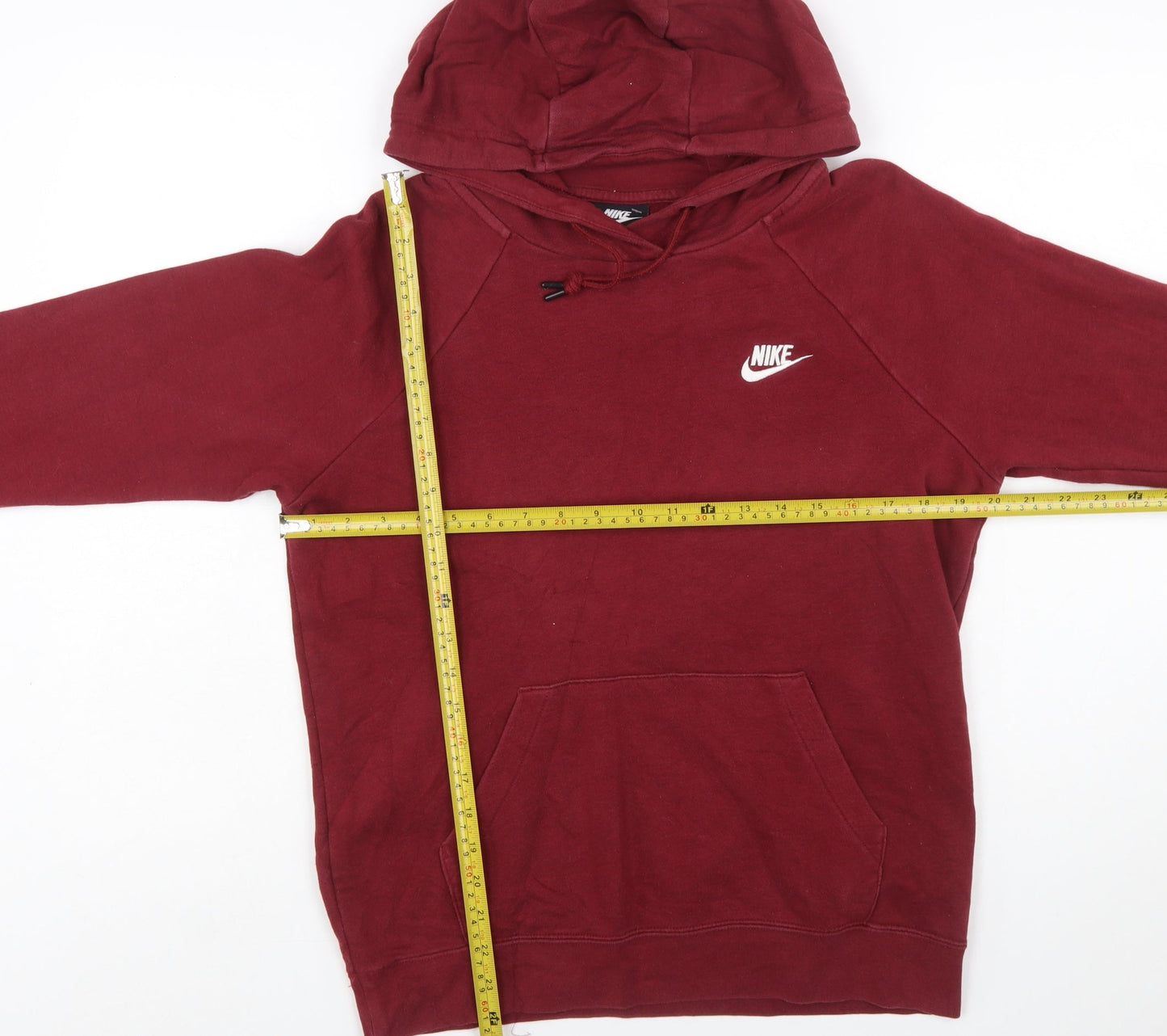 Nike Men's Red Pullover Hoodie Small Regular Fit Cotton Blend