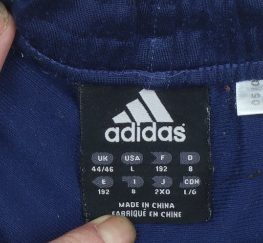 Adidas Men's Blue L Sweatpants Trousers with Ankle Zip