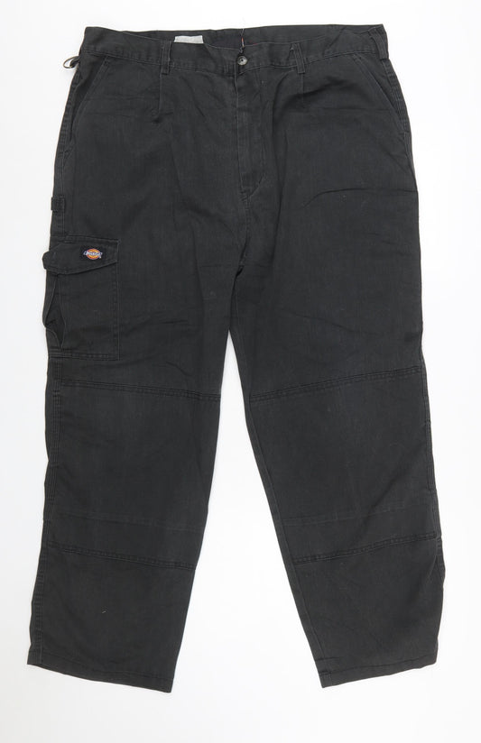 Dickies Men's Black Cargo Work Trousers Size S 40in Waist