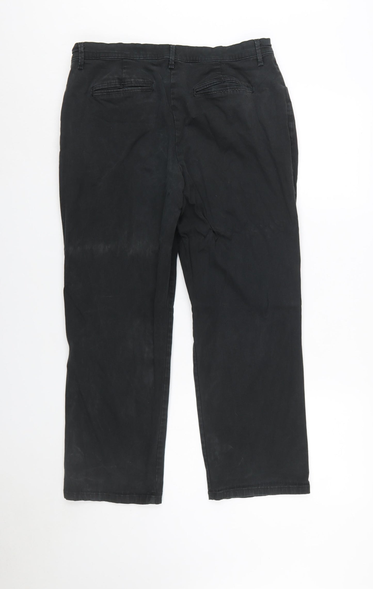 Lee Women's Black Chino Trousers Size 14 Petite Stretch Cotton