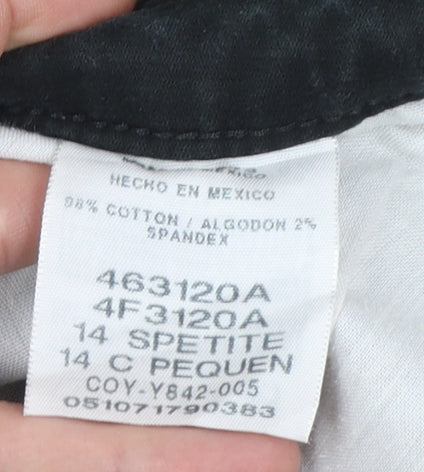 Lee Women's Black Chino Trousers Size 14 Petite Stretch Cotton