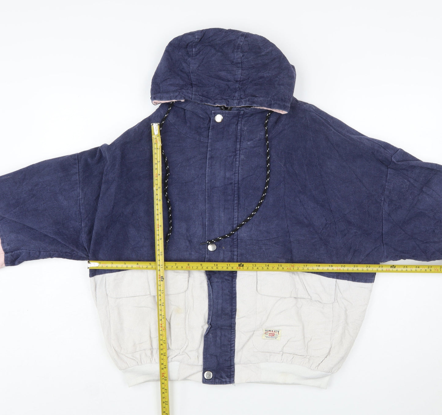 Zaful Women’s Multicoloured Corduroy Hooded Windbreaker Jacket Size 16
