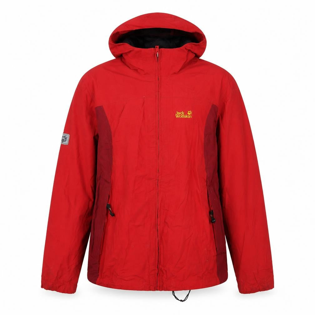 Jack Wolfskin Boys Red Hooded Waterproof Parka Jacket Size 176