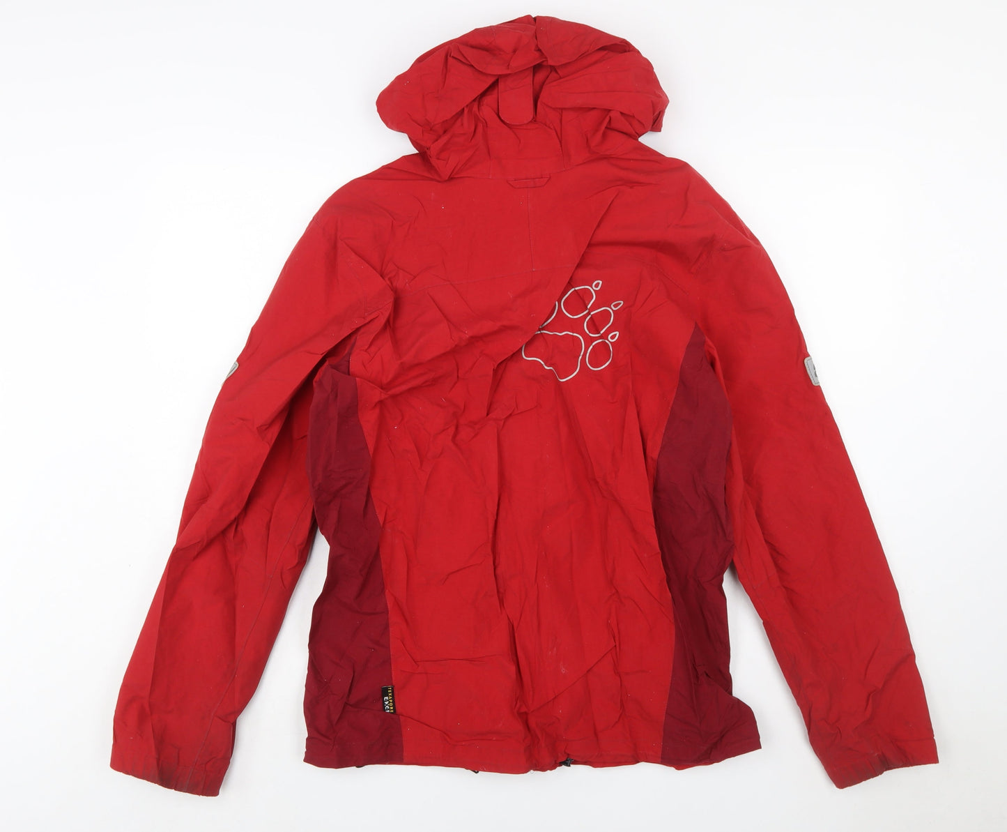 Jack Wolfskin Boys Red Hooded Waterproof Parka Jacket Size 176
