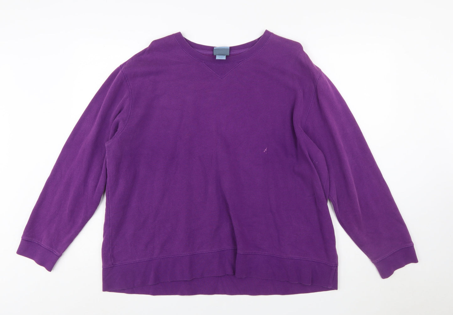 Classic Elements Women Purple Cotton Blend Pullover Sweatshirt XL