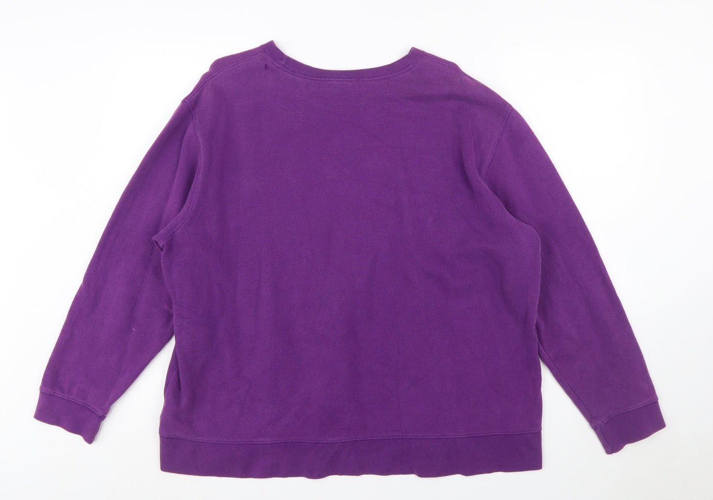 Classic Elements Women Purple Cotton Blend Pullover Sweatshirt XL