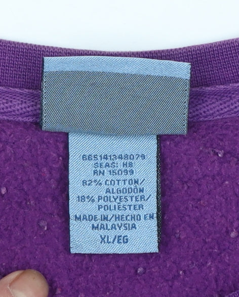 Classic Elements Women Purple Cotton Blend Pullover Sweatshirt XL