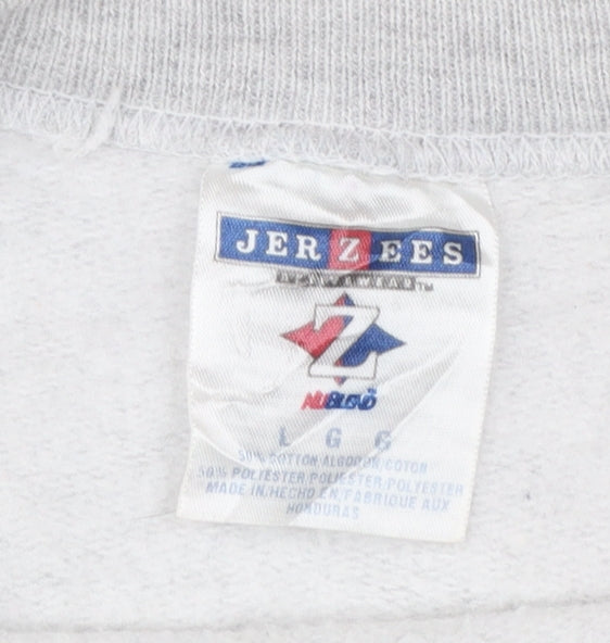 Jerzees Women’s Grey Crew Neck Pullover Sweatshirt Size L