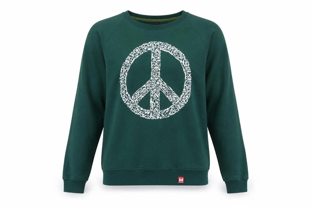 Mlabbas Womens Green Peace Graphic Pullover Sweatshirt XS