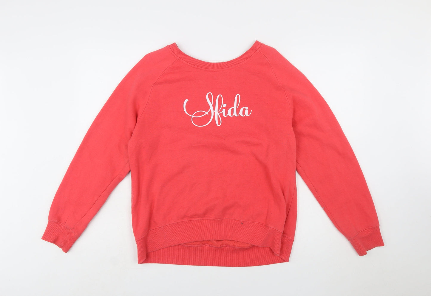 Sfida Women Red Crew Neck Pullover Sweatshirt Size 14