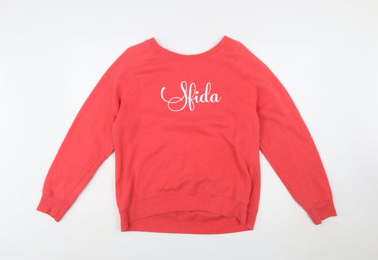 Sfida Women Red Crew Neck Pullover Sweatshirt Size 14