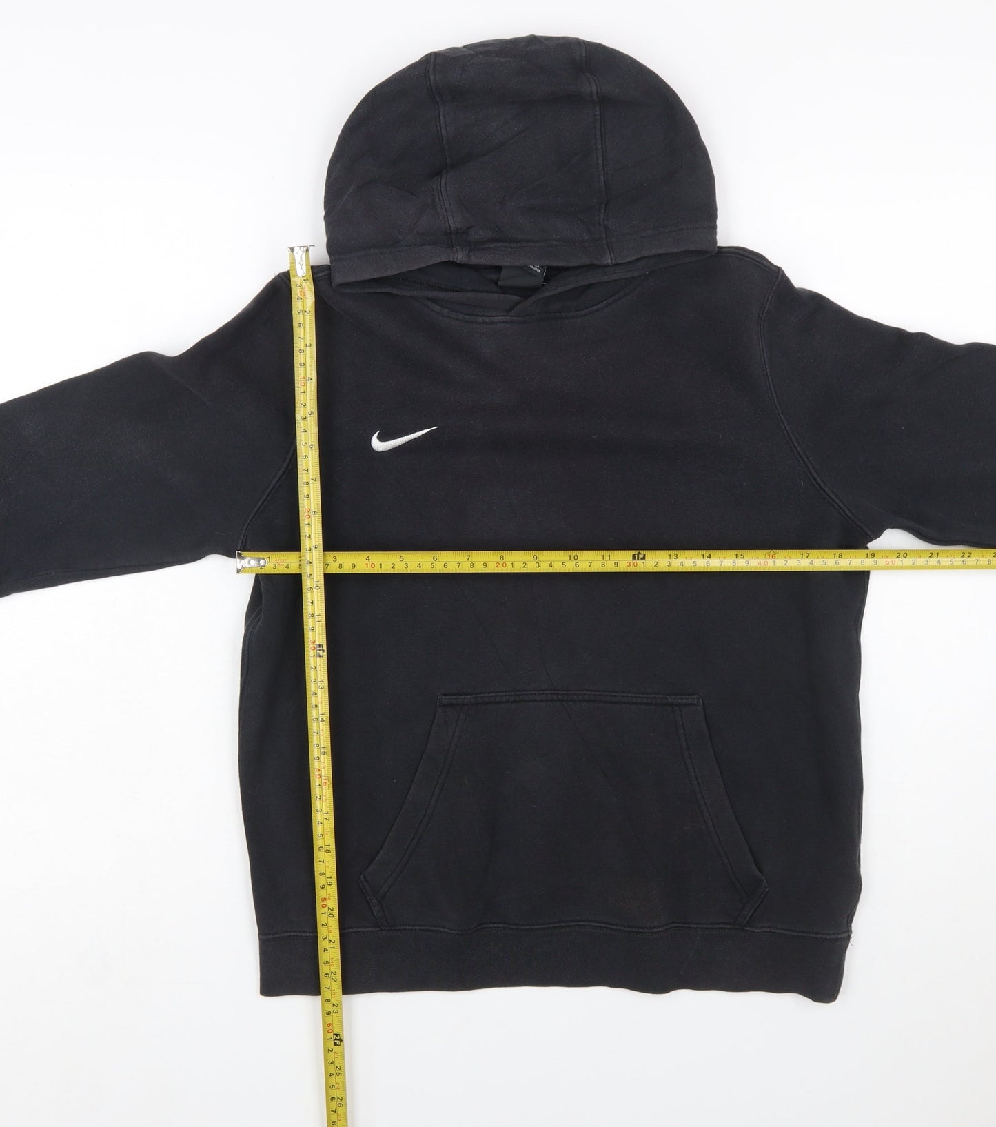 Nike Boys Black XL Pullover Hoodie – Classic Relaxed Fleece Sweatshirt