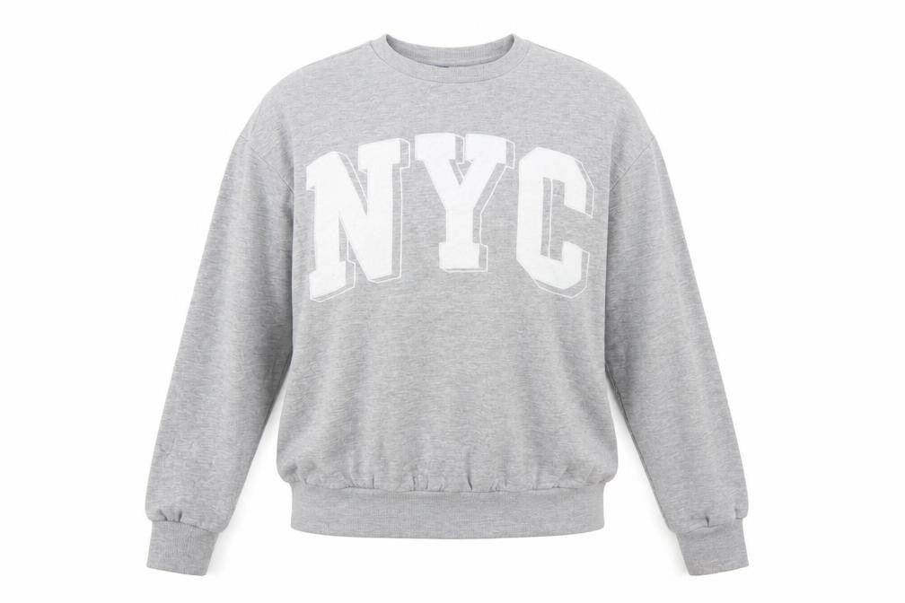 H&M Divided Women's Grey NYC Sweatshirt XS Cotton Blend Casual