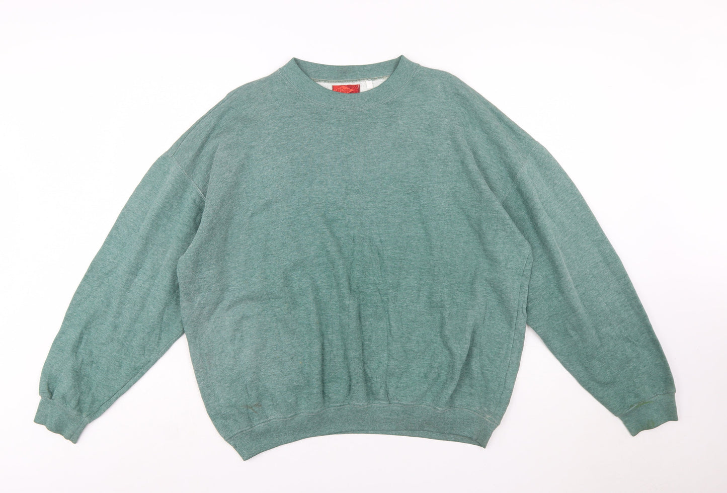 Lee Cooper Men's Green Crew Neck Pullover Sweatshirt L
