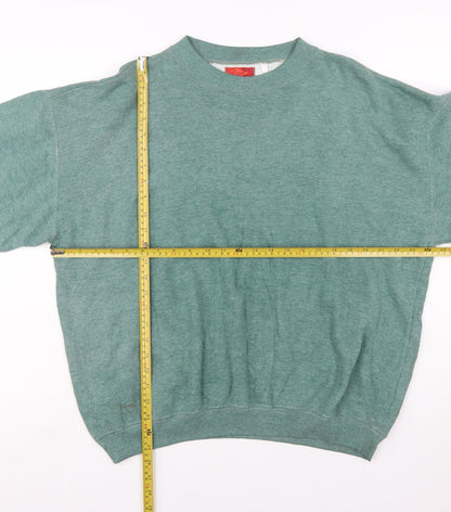 Back view of Lee Cooper Men's Green Crew Neck Pullover Sweatshirt L