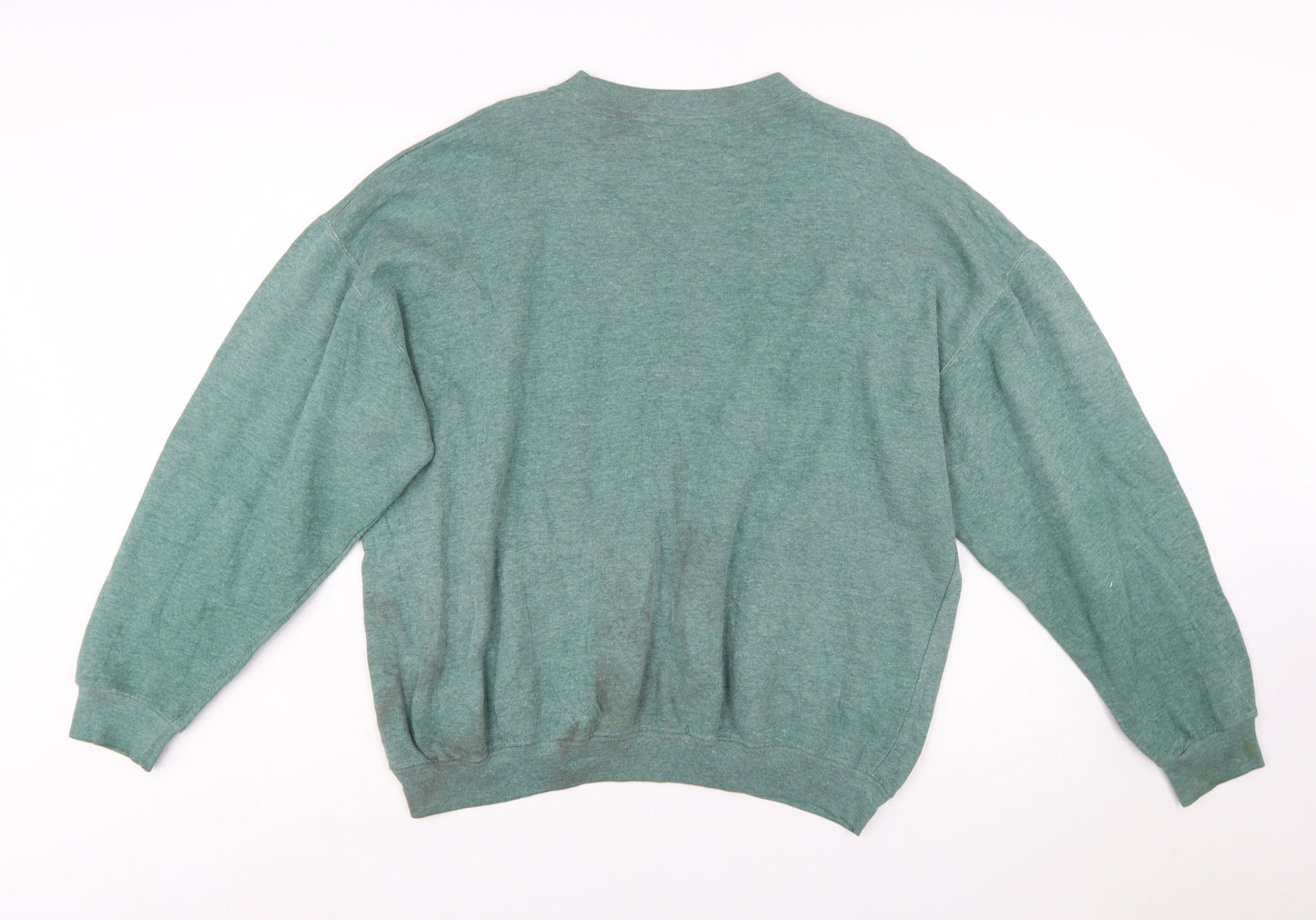Lee Cooper Men's Green Crew Neck Pullover Sweatshirt L