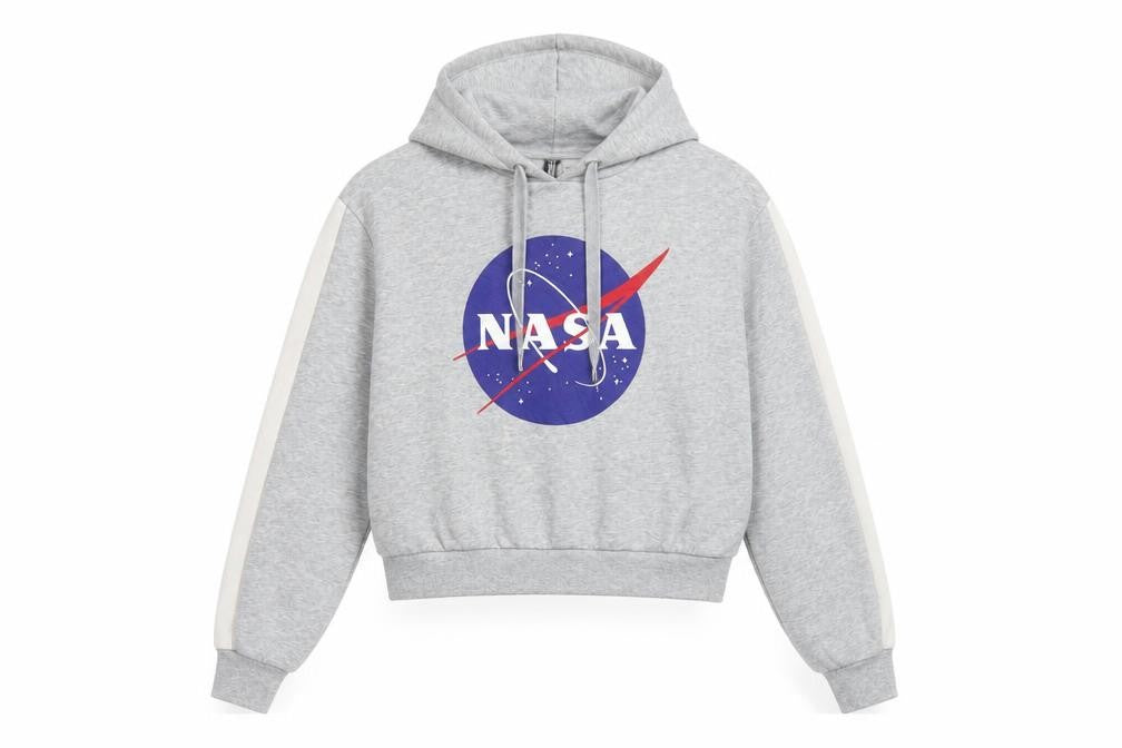H&M Divided NASA Grey Hoodie Women's Small Cotton Blend