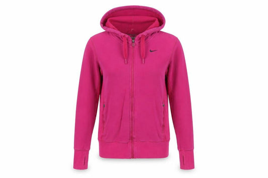 Nike Womens Pink Full Zip Hoodie Small Dri-Fit Cotton Blend
