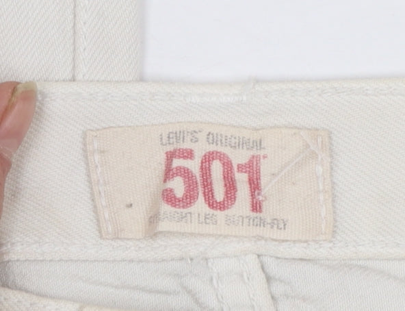 Levi's 501 Men's Ivory Straight Jeans 29x34 Cotton Denim