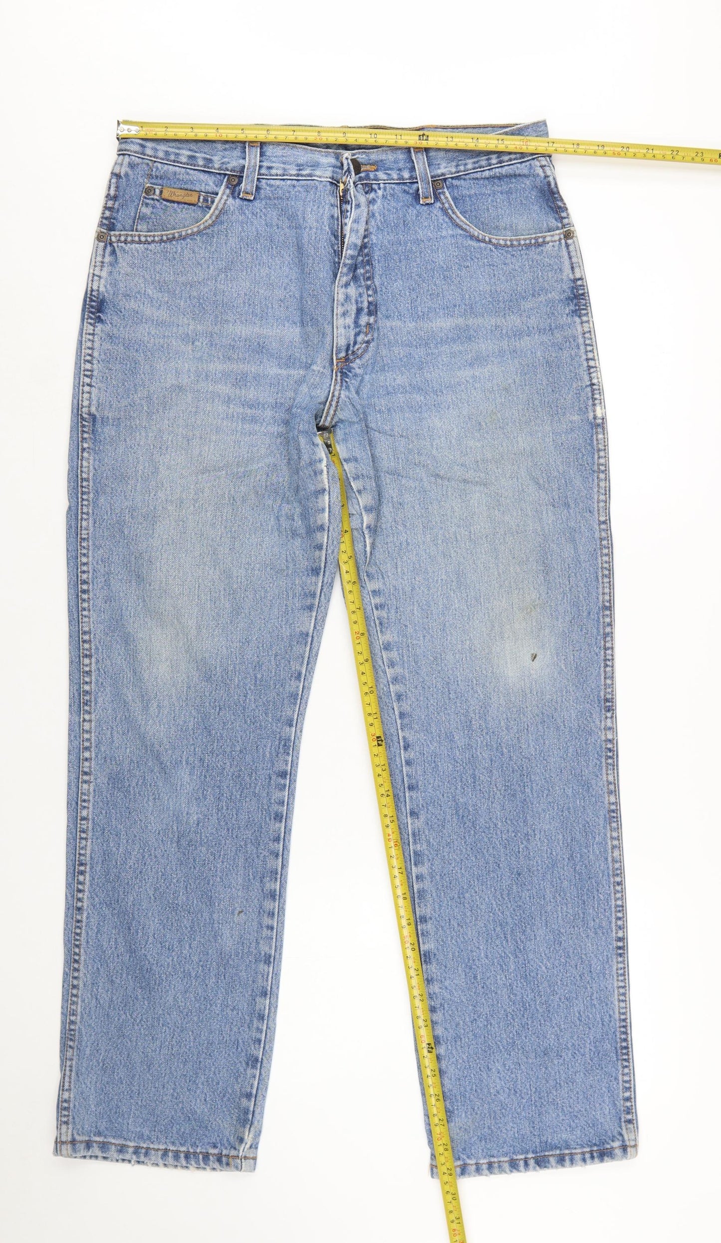 Wrangler Men's Blue Straight Denim Jeans 34x30 Mid Rise