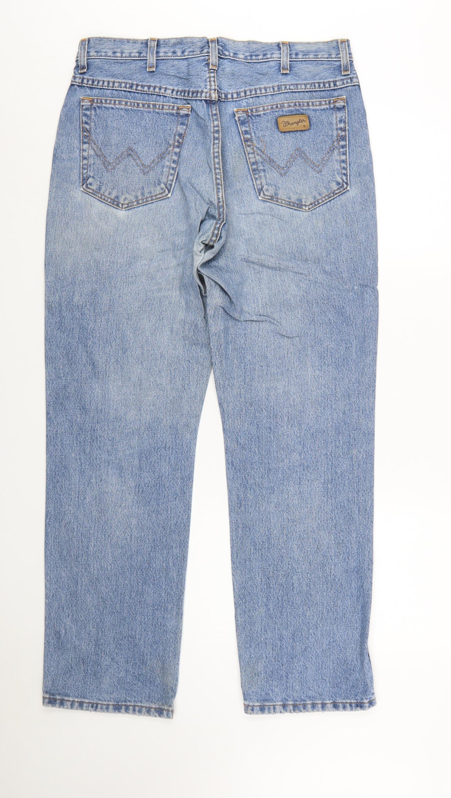 Wrangler Men's Blue Straight Denim Jeans 34x30 Mid Rise