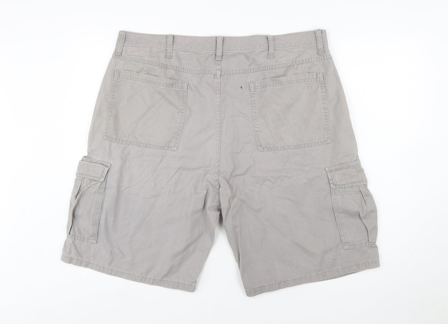 Wrangler Mens Grey Cargo Shorts 38 Regular Cotton Canvas Workwear