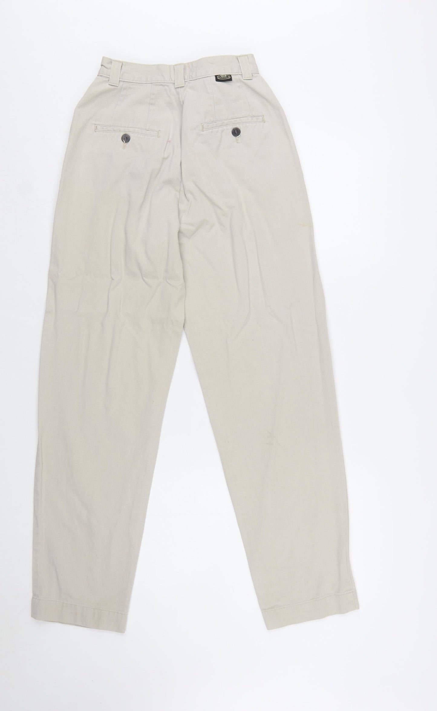 Lee Casuals Women's Beige Chino Trousers Size 4 Cotton Straight Leg