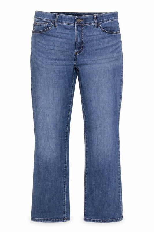 Lee Womens Blue Straight Leg Mid Rise Flex Motion Jeans Size 18
