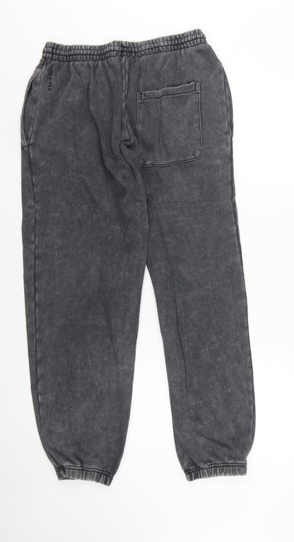 Close-up detail of Adidas Women's Black Jogger Sweatpants, size S, Cotton Blend