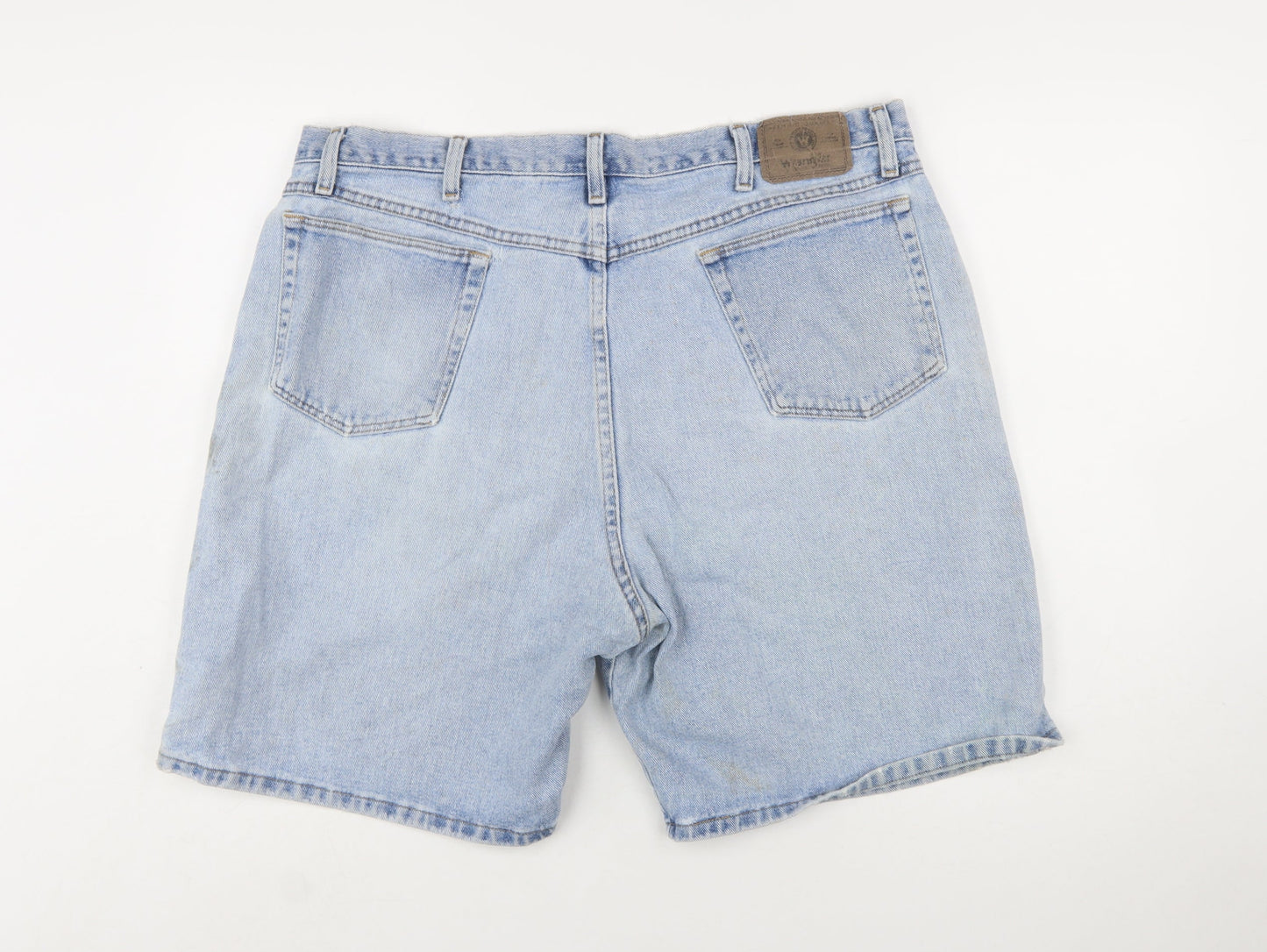 Wrangler Men's Blue Denim Mid Rise Regular Fit Chino Shorts Size 40