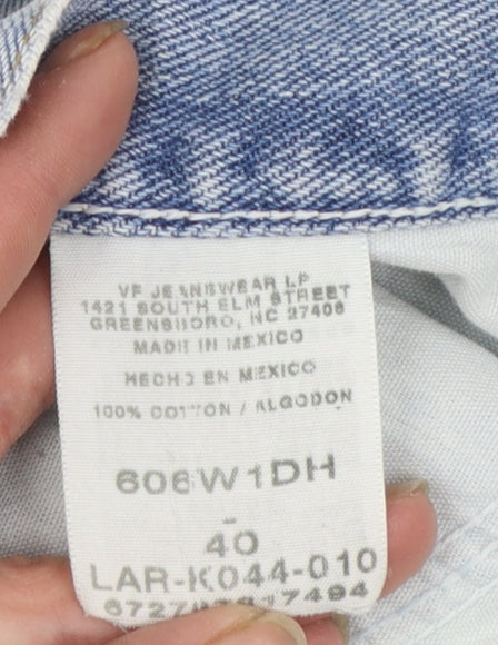 Wrangler Men's Blue Denim Mid Rise Regular Fit Chino Shorts Size 40