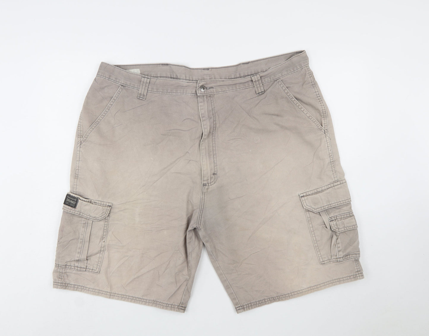 Wrangler Originals Men's Beige Cargo Shorts Size 42 Cotton Canvas