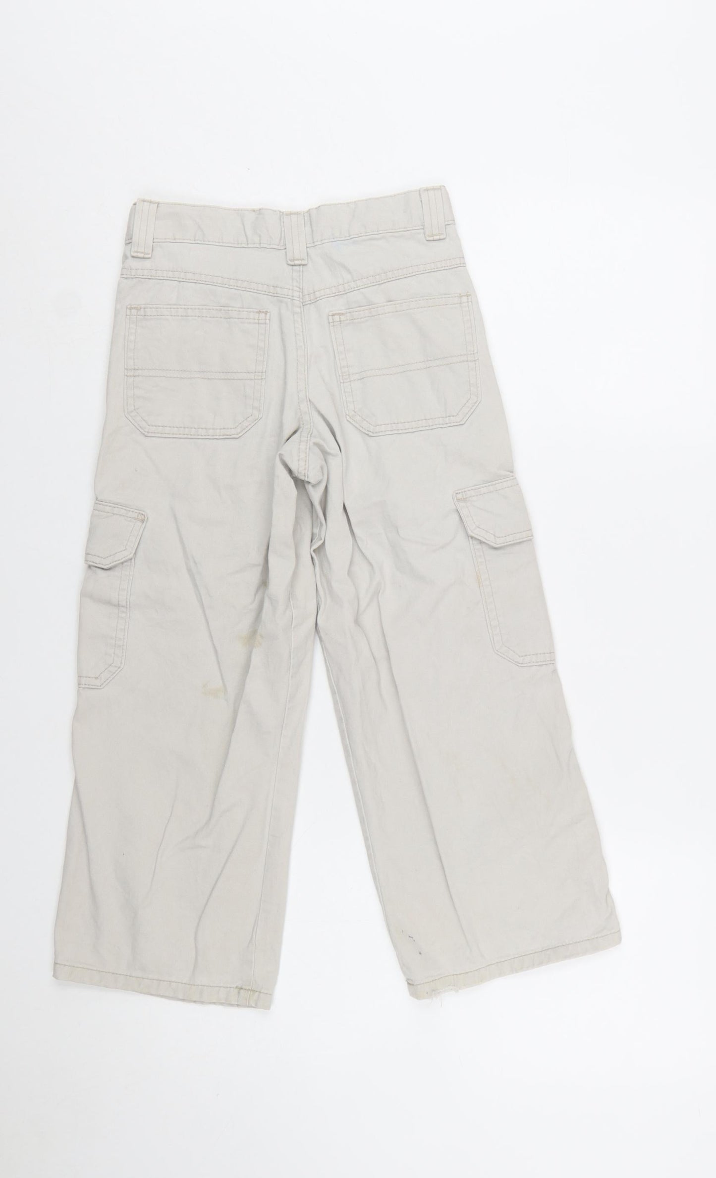 WRG Jeans Co Boys Beige Cargo Trousers 8 Years 100% Cotton Casual
