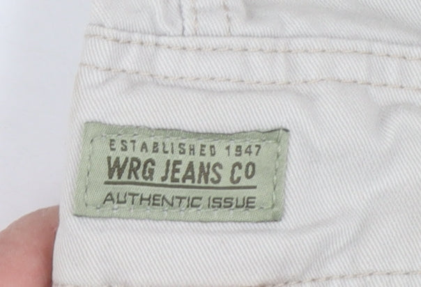 WRG Jeans Co Boys Beige Cargo Trousers 8 Years 100% Cotton Casual