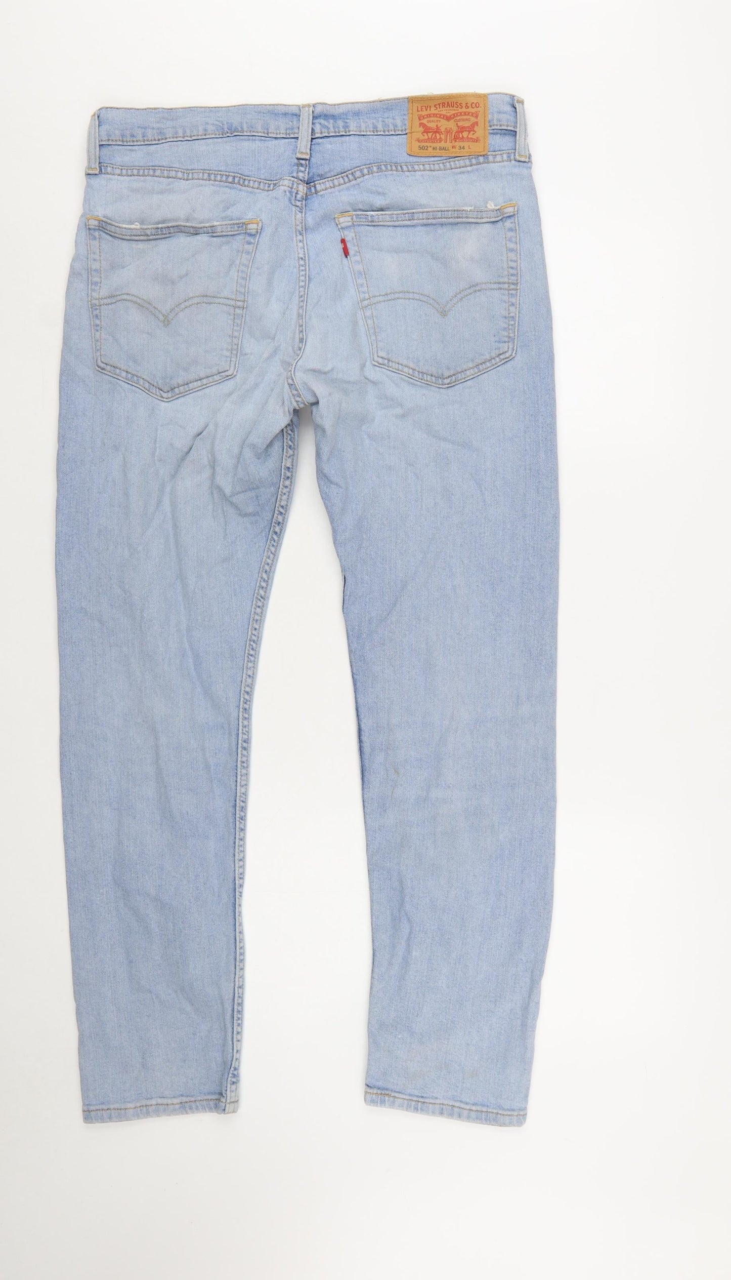 Levi Strauss & Co Men's Blue 502 Hi-Ball Regular Fit Straight Jeans W34 L34