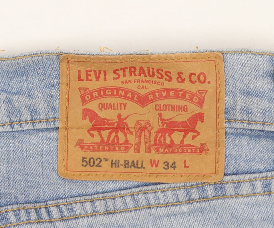 Levi Strauss & Co Men's Blue 502 Hi-Ball Regular Fit Straight Jeans W34 L34