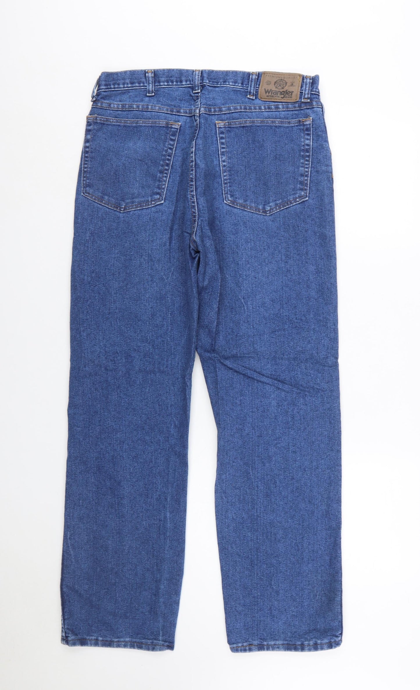 Wrangler Men's Blue 34x30 Straight Leg Denim Jeans