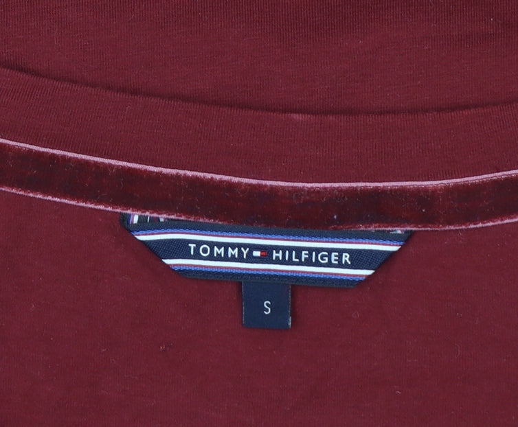 Tommy Hilfiger Women's Red Short Sleeve Cotton Blend T-Shirt Size S