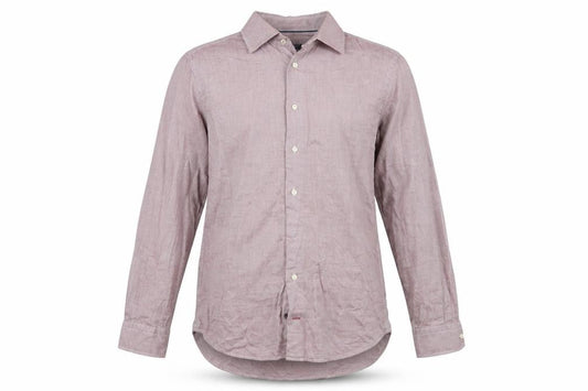 Tommy Hilfiger Men Red Slim Fit Cotton Long Sleeve Button-Up Shirt Size 15
