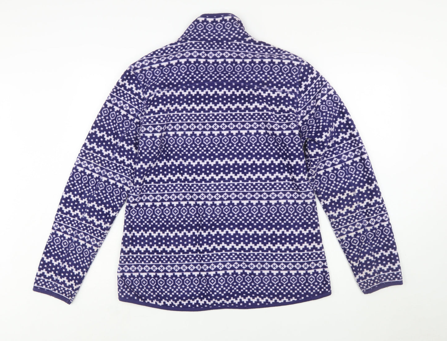 Joe Fresh Womens Purple Fair Isle Fleece Full Zip Jacket Size L
