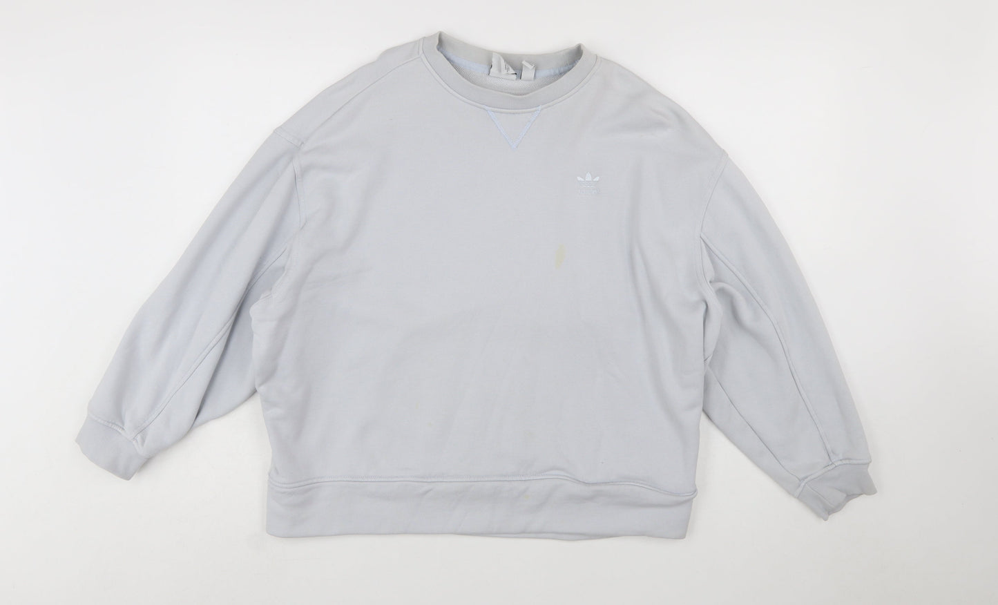 Adidas Women Grey Cotton Crew Neck Sweatshirt Size 12