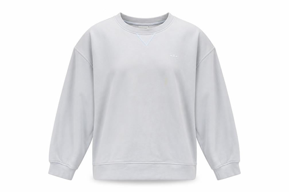 Adidas Women Grey Cotton Crew Neck Sweatshirt Size 12