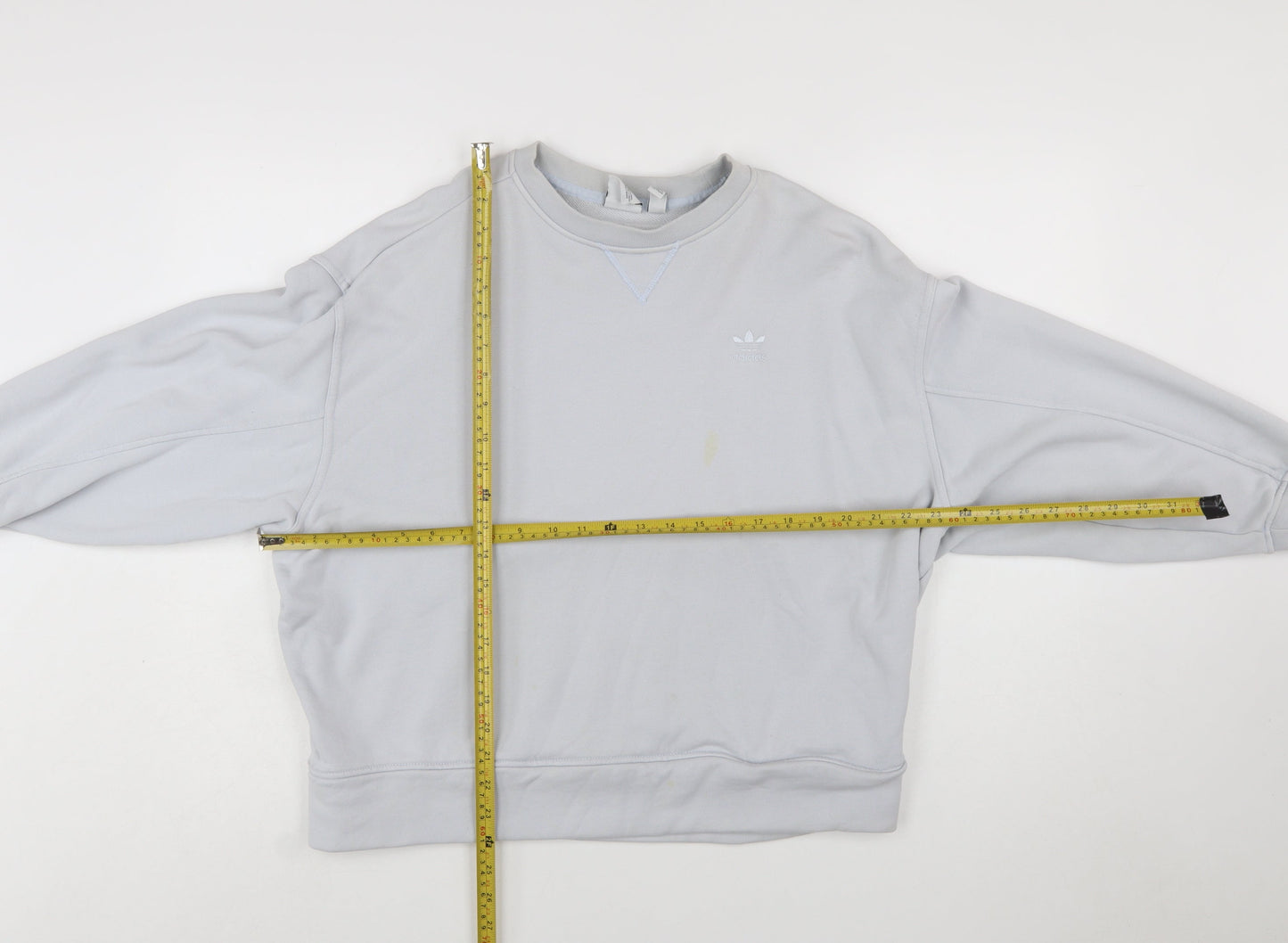 Adidas Women Grey Cotton Crew Neck Sweatshirt Size 12