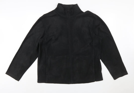Starter Womens Black Fleece Full Zip Jacket Size L