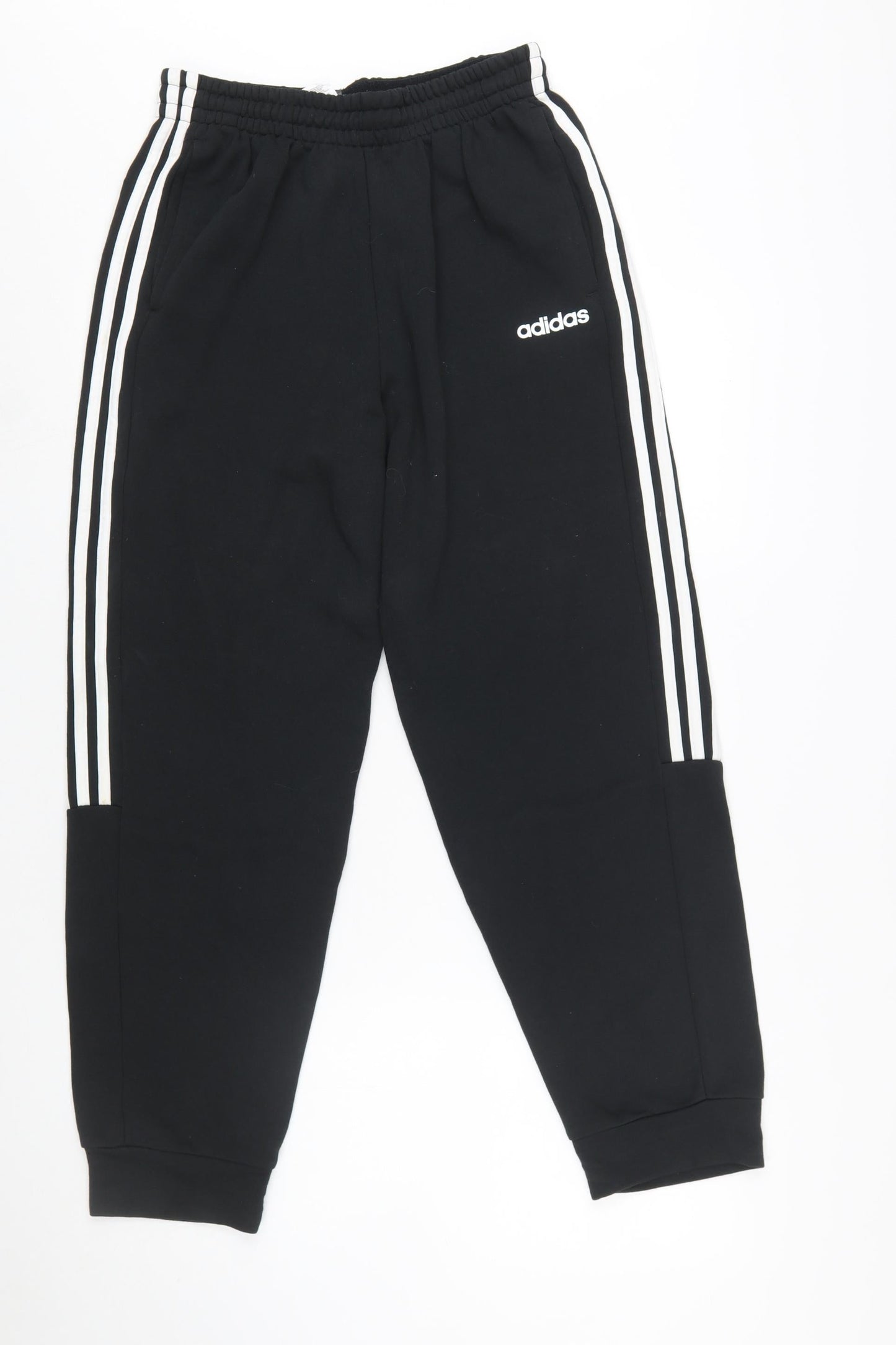 Adidas Men's Black Jogger Trousers M Regular Fit Stripe Logo
