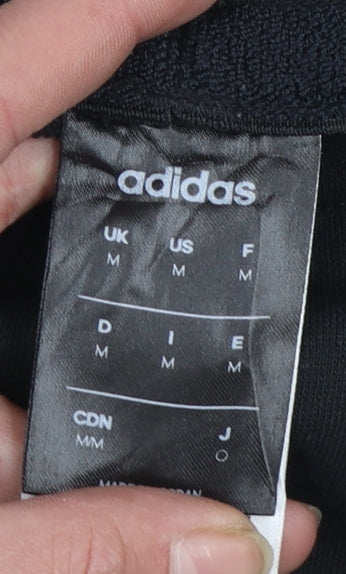 Adidas Men's Black Jogger Trousers M Regular Fit Stripe Logo