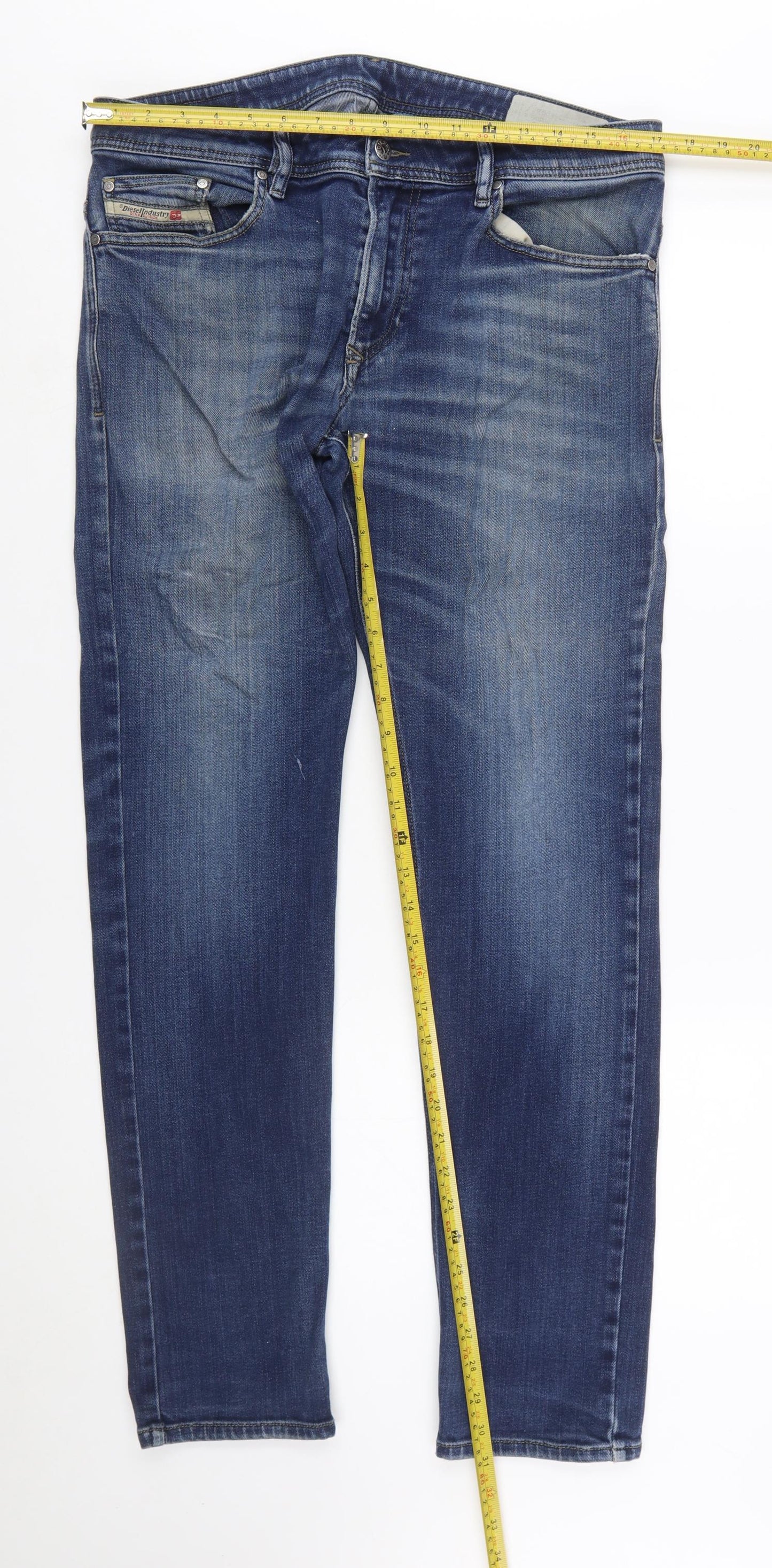 Diesel Men's Blue Slim Fit Straight Leg Denim Jeans Size 34