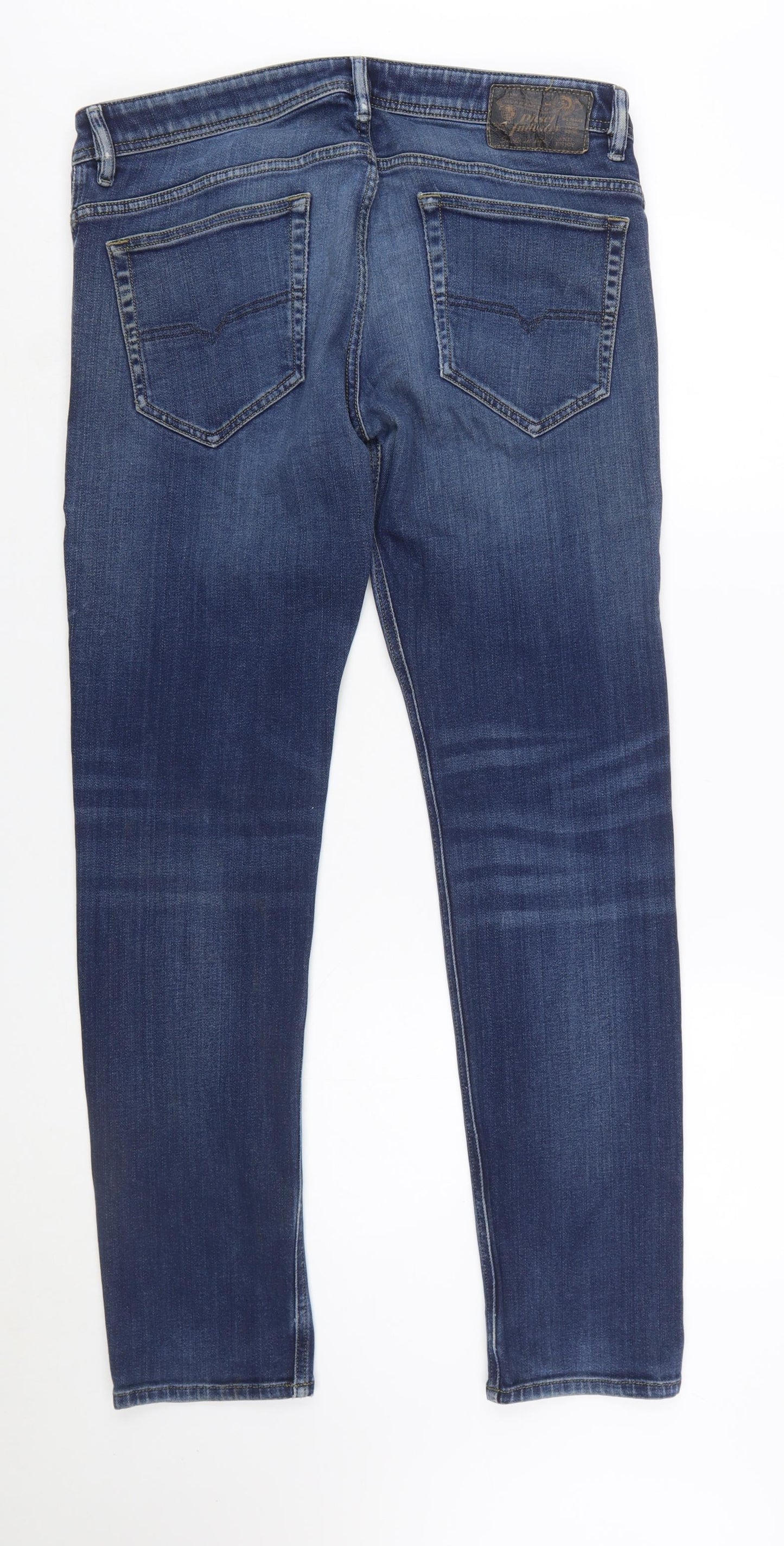 Diesel Men's Blue Slim Fit Straight Leg Denim Jeans Size 34