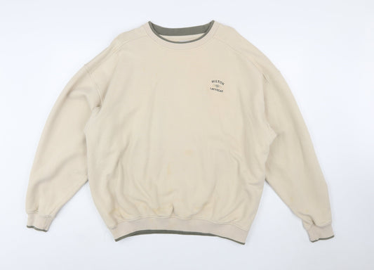 Preloved Gear For Sports Men's Beige XL Crew Neck Pullover Sweatshirt - Front
