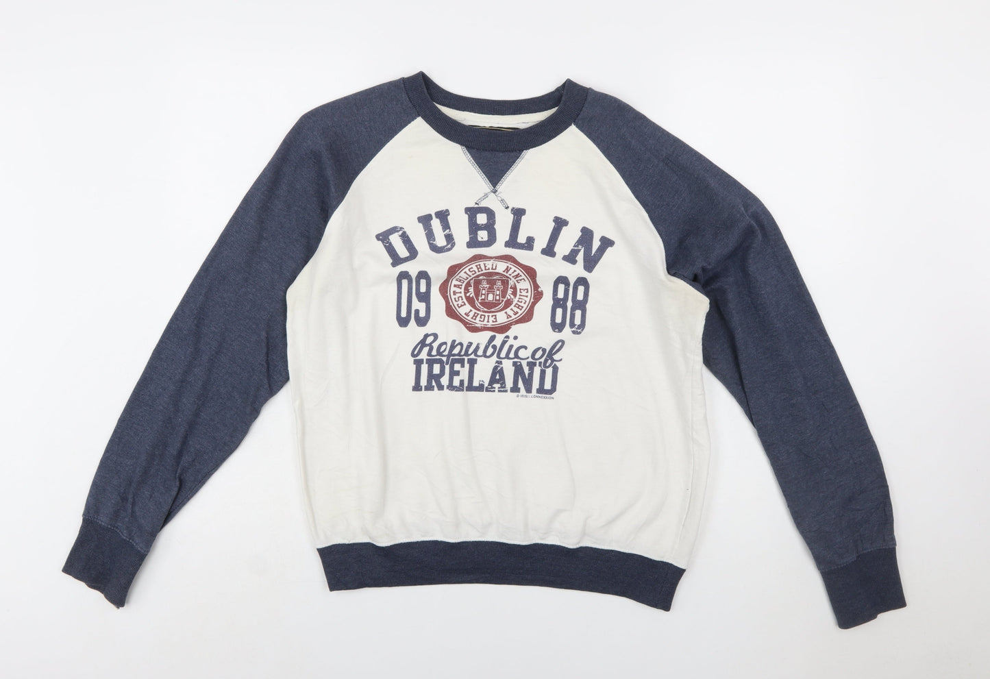Irish Connexxion Women's Blue & White Dublin Pullover Sweatshirt M